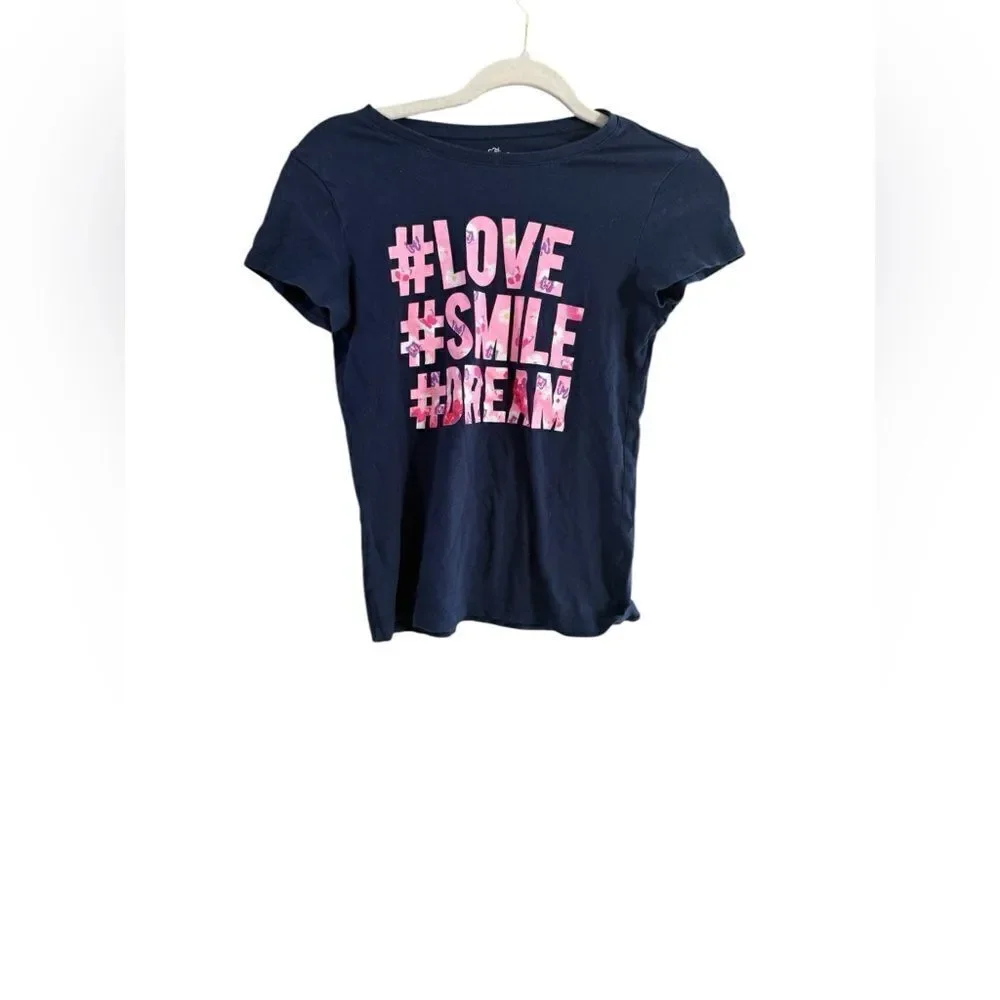 Childrens place size XLL 14 blue and pink graphic short sleeve T-shirt